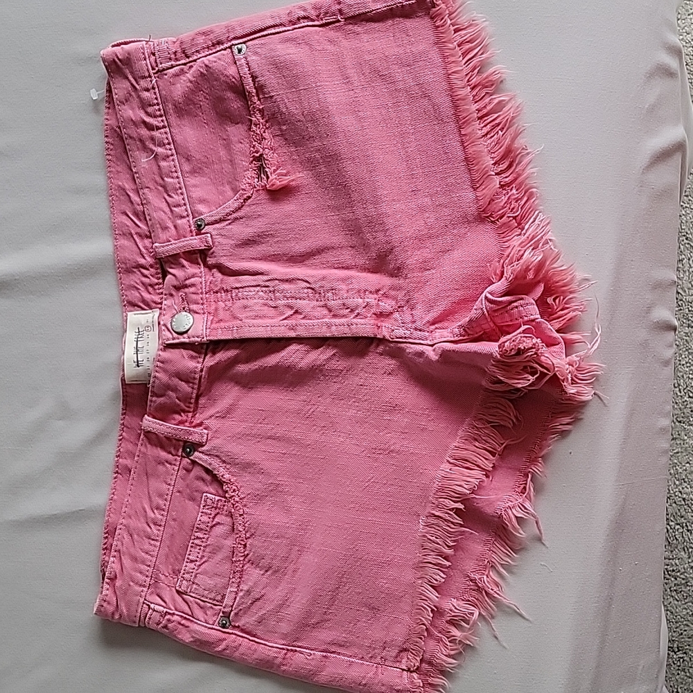Free people pink denim shorts